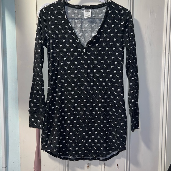 VS PINK Long Sleeve Pajama Dress - Picture 1 of 4